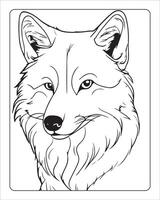 wolf kleur Pagina's, wolf illustratie, wolf kunst, zwart en wit vector