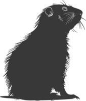 silhouet marmot dier zwart kleur enkel en alleen vol lichaam vector