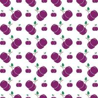 Pruim fruit wonderbaarlijk modieus veelkleurig herhalen patroon illustratie achtergrond ontwerp vector