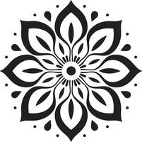 cultureel fusie elegant mandala in monochroom zwart embleem mandala majesteit zwart onthulling ingewikkeld patroon vector