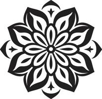 eindeloos kalmte zwart met mandala patroon geestelijk spiralen elegant mandala in zwart vector