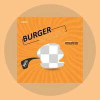 heerlijk hamburger sociaal media post sjabloon, snel voedsel sociaal media sjabloon voor restaurant, hamburger banier ontwerp vector
