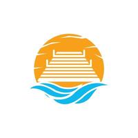 zee pier logo icoon ontwerp element logo sjabloon vector