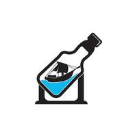 boot in een fles symbool logo icoon, illustratie ontwerp vector