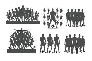 voetbal speler reeks silhouet illustratie. pro reeks van Amerikaans voetbal voetbal spelers verzameling, Aan wit achtergrond, vector