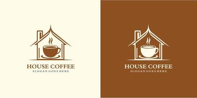 koffie huis logo gemakkelijk en modern minimaal pro stijl logo ontwerp concept. vector