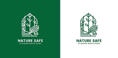 natuur veiligheid logo ontwerp sjabloon, natuur logo sjabloon pro eps 10 vector