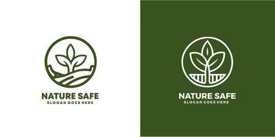 natuur milieu groen natuur veilig boom logo ontwerp sjabloon, eps 10 pro illustratie vector