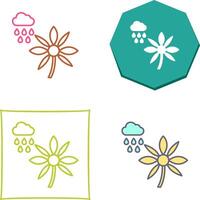 bloem met regen icoon ontwerp vector