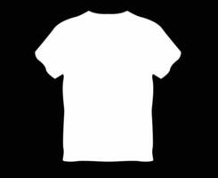 regelmatig fit kort mouw t-shirt technisch schetsen mode vlak sjabloon met ronde halslijn voorkant en terug visie. kleding kunst tekening illustratie eenvoudig kleding ontwerp zwart wit kleur bespotten omhoog. vector