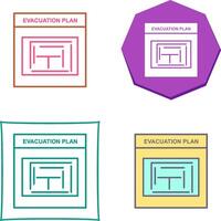 evacuatie plan icoon ontwerp vector