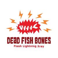 voorraad illustratie van dood vis botten flash bliksem x-ray . vector