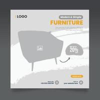 minimalistische modern meubilair uitverkoop sociaal media post folder sjabloon en instagram post lay-out, meubilair banier ontwerp vector