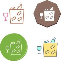 uniek wijn fles in ijs icoon ontwerp vector
