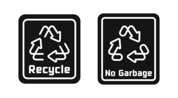 recycling symbolen. recycle icoon. recycle teken icoon set. vector