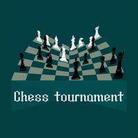 illustratie schaak achtergrond. folder ontwerp voor schaak toernooi, wedstrijd, spel vector