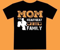 mam de van onze hartslag familie moeder dag t overhemd ontwerp. vector