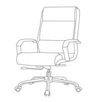 een lijn kunst illustratie van een meubilair stoel vector