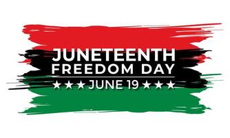 juneteenth vrijheid dag. Afro-Amerikaans onafhankelijkheid dag, juni 19. banier poster, folder en achtergrond ontwerp. golvend pan-afrikaans vlag illustratie. vector