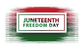 juneteenth vrijheid dag. Afro-Amerikaans onafhankelijkheid dag, juni 19. banier poster, folder en achtergrond ontwerp. golvend pan-afrikaans vlag illustratie. vector