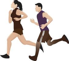 hardlopen vrouw en Mens vector