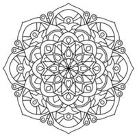 bloemen mandala met lijn, circulaire vorm geven aan, tekening met botanisch ontwerp, kleur boek bladzijde vector