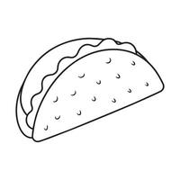 taco icoon schets brengen de smaken van Mexico naar leven cinco de mayo geïnspireerd grafiek met taco's vector