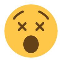 geschokt gezicht emoji icoon vector
