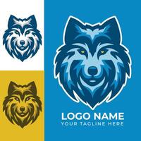 geweldig modern wolf logo ontwerp vector