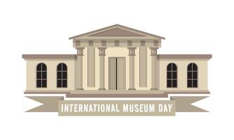 Internationale museum dag poster met museum gebouw vector