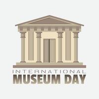 Internationale museum dag poster met museum gebouw vector