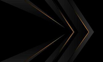abstract donker grijs metalen goud licht pijl richting meetkundig Aan zwart ontwerp modern futuristische creatief achtergrond vector