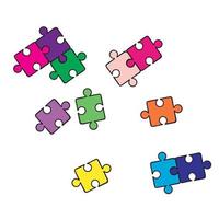 handgetekende puzzel element illustratie met doodle stijl vector