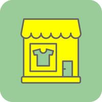 kleding winkel gevulde geel icoon vector