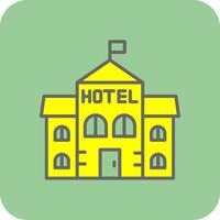 hotel gevulde geel icoon vector