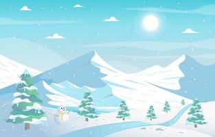 buiten winterlandschap landschap achtergrond vector