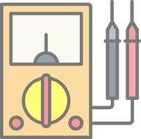 multimeter lijn gevulde licht icoon vector