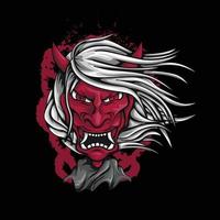 hannya masker japanse illustratie premium vector