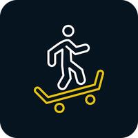 skateboarden lijn rood cirkel icoon vector