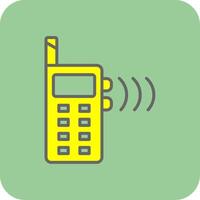 walkie talkie gevulde geel icoon vector