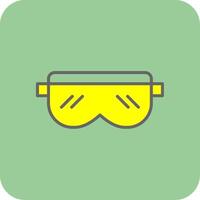 veiligheid bril gevulde geel icoon vector