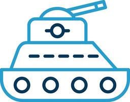 tank lijn blauw twee kleur icoon vector