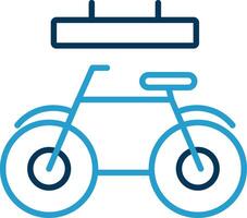 fiets lijn blauw twee kleur icoon vector
