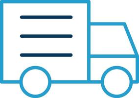 vrachtauto lijn blauw twee kleur icoon vector