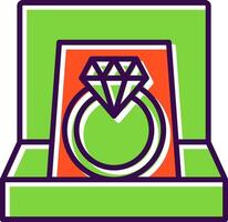 diamant ring gevulde ontwerp icoon vector