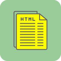 html het dossier gevulde geel icoon vector