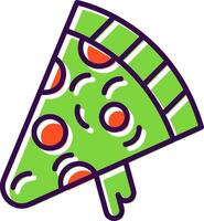 pizza plak gevulde ontwerp icoon vector