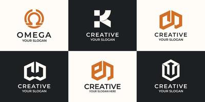 set van creatieve brief abstracte logo-ontwerp vector