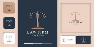 advocaat-logo, logo-ontwerp voor wetspaal en ontwerp voor visitekaartjes vector