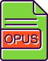 opus het dossier formaat gevulde ontwerp icoon vector